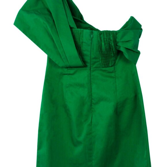 BNWT Zara 100% cotton Elegant Green Draped Dress XS - Picture 3 of 7
